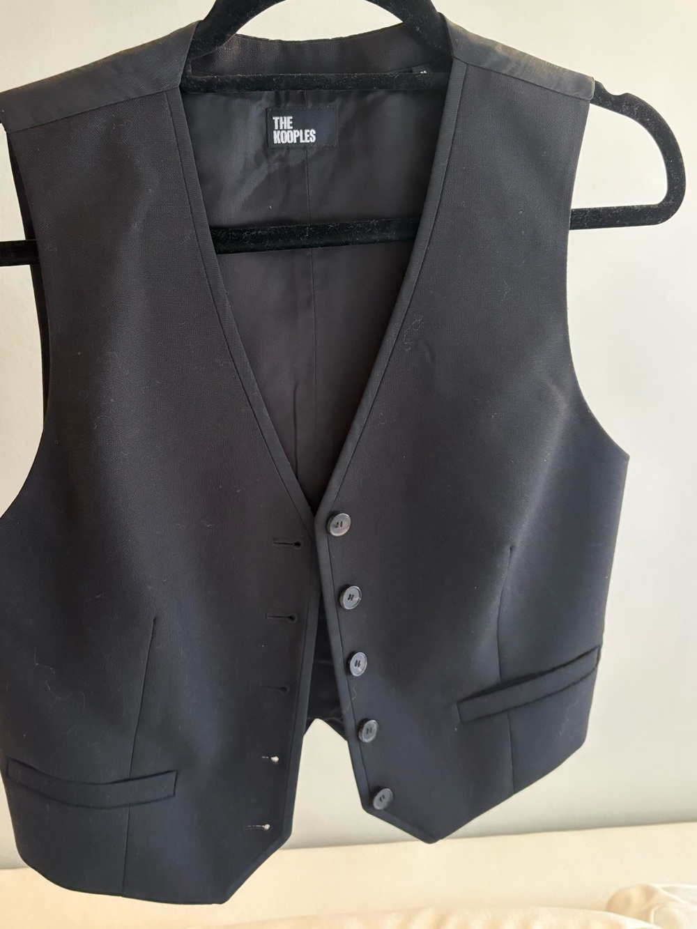The Kooples Black Slim-Fit Button Vest